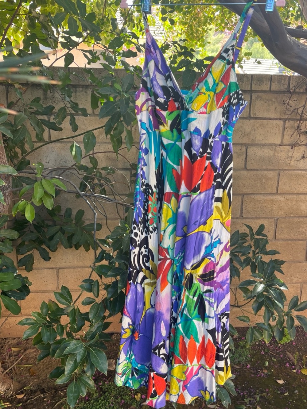 Vibrant Multicolor Floral Midi Dress - Women